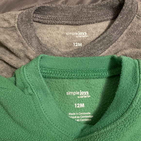 🙊 5/$25 - (2) - long sleeve fleece | size: 12 months - Picture 4 of 4